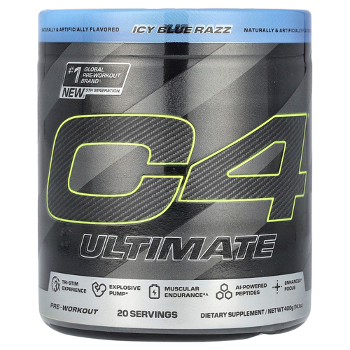 C4 / Cellucor, C4 Ultimate Pre-Workout, ледяная голубая роза, 400 г (14,1 унции)