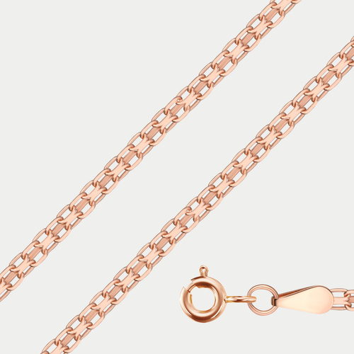 Цепь плетения "Бисмарк" без вставок из розового золота 585 пробы (арт. 8060200П-50)