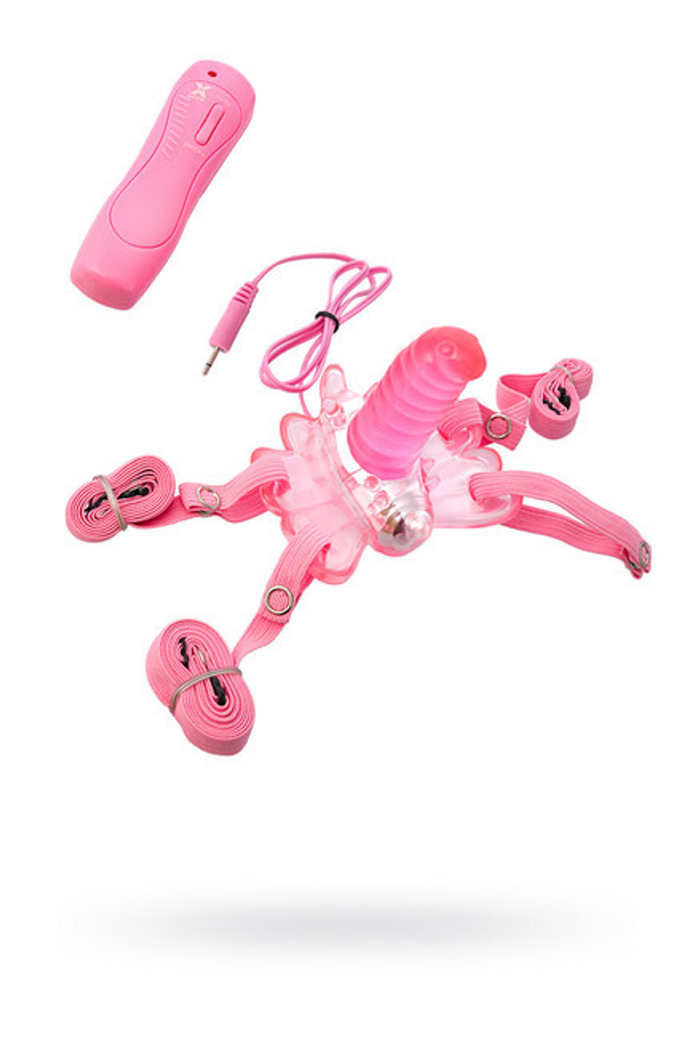 Вибробабочка на ремешках Butterfly ( 7 режимов ) (Цвет: розовый)