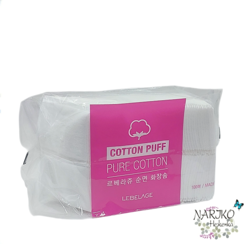Ватные диски LEBELAGE Cotton Beauty Pure хлопковые паффы, 100 шт.