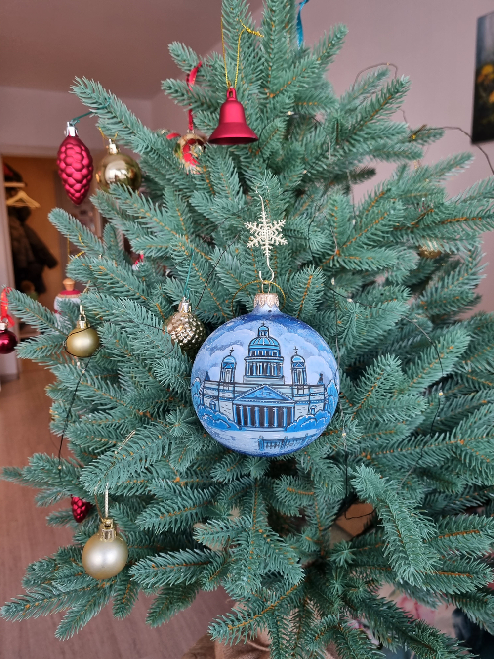 Шар стеклянный "Исакиевский собор",  ручная роспись