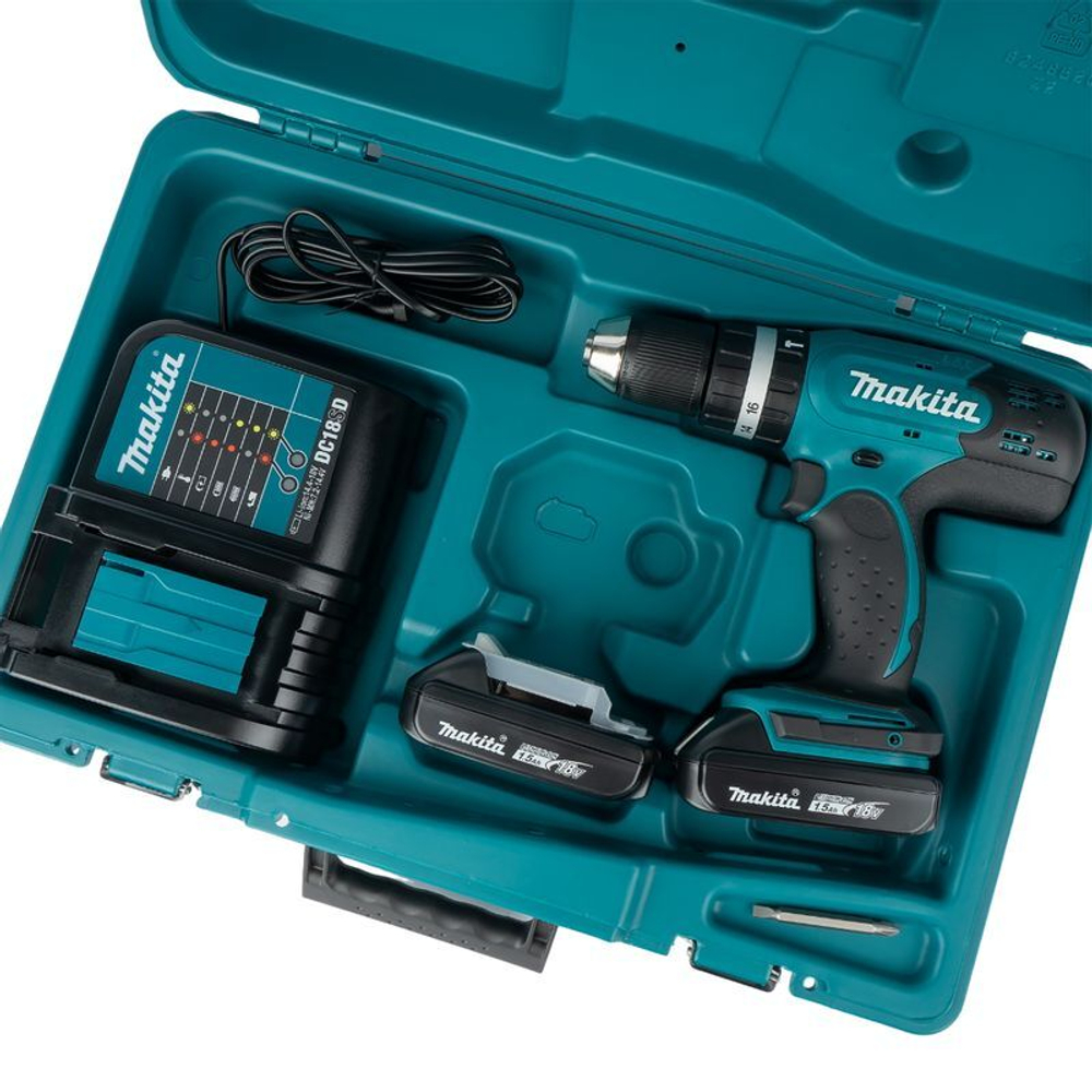 Дрель-шуруповерт Makita DHP453SYE 18В 2х1,5 Ач
