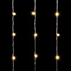 Светодиодный занавес с колпачком 1*6 м., 600 теплых белых LED ламп, прозрачный провод ПВХ, IP65, LTC (PCL601CAP-10-2WW)