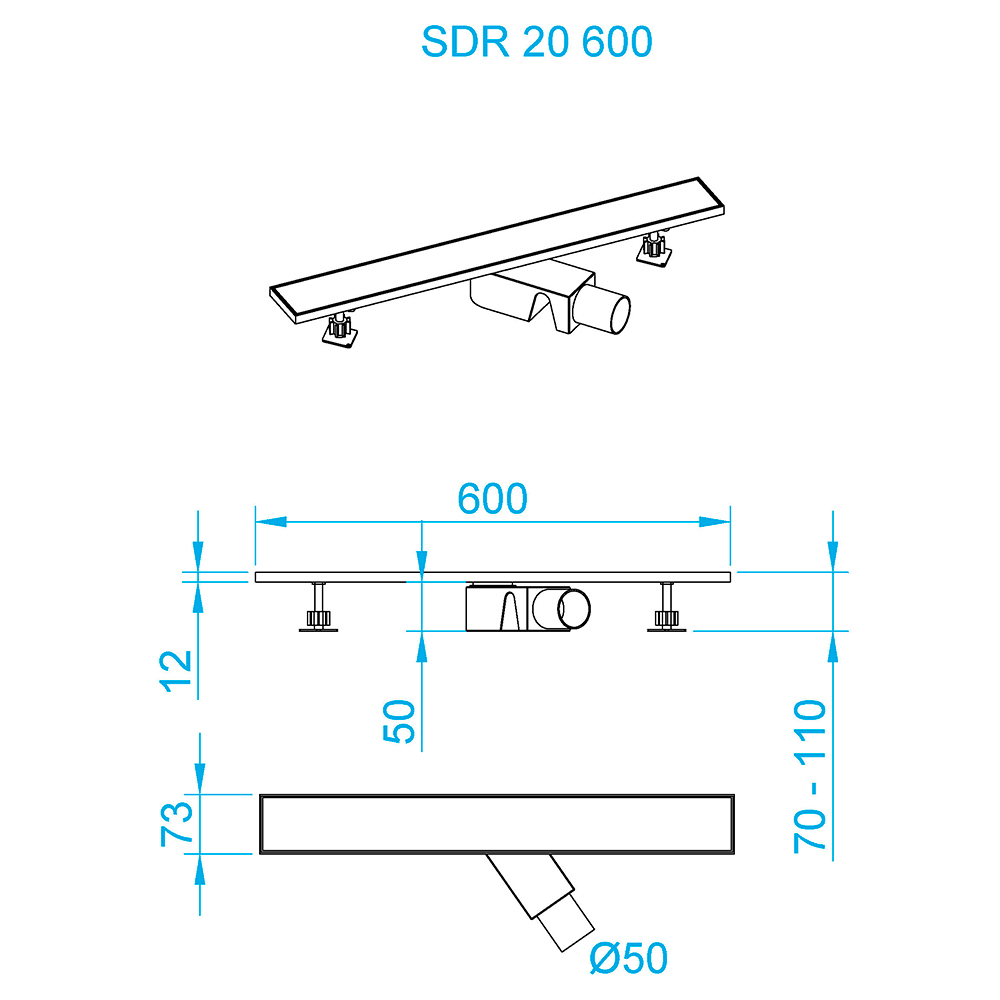 Душевой трап RGW SDR-20B (600)