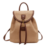 UNITE STAR Canvas Backpack Medium Khaki/Black/Cherry Blossom Pink/White