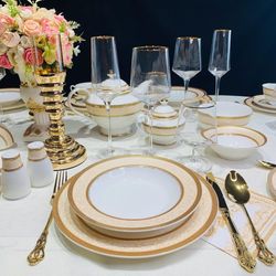 Lenardi 205-051 Чайно-столовый сервиз 88пр. ЭЛИЗАБЕТ в под.уп.(х0,5)Фарфор