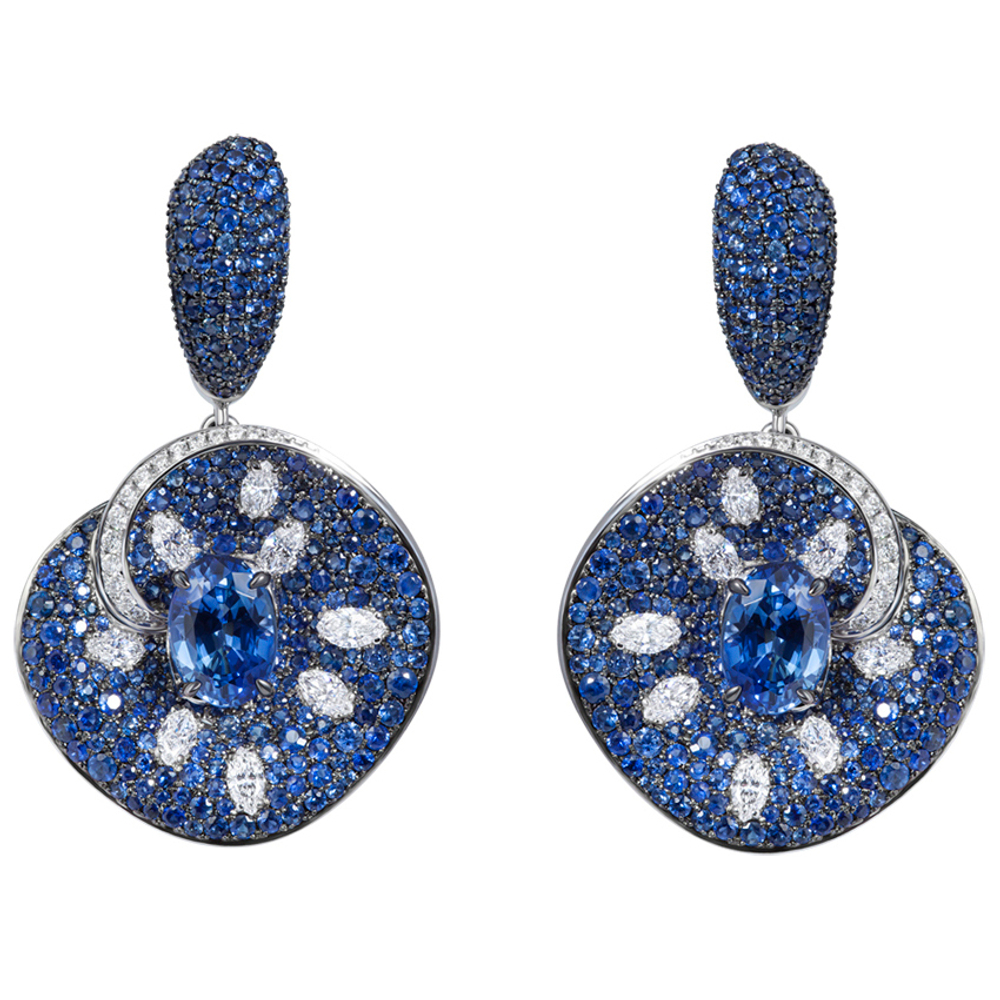 Серьги с Сапфирами и Бриллиантами, E0205-3/1