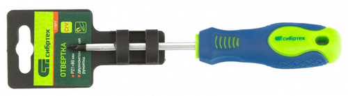 11877 Отвертка, PZ1 х 80 мм, CrV, 2-х компонентная рукоятка  Сибртех