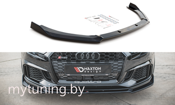 Сплиттер бампера переднего для AUDI RS3 8V Limousine / Sportback рестайлинг (17-...)