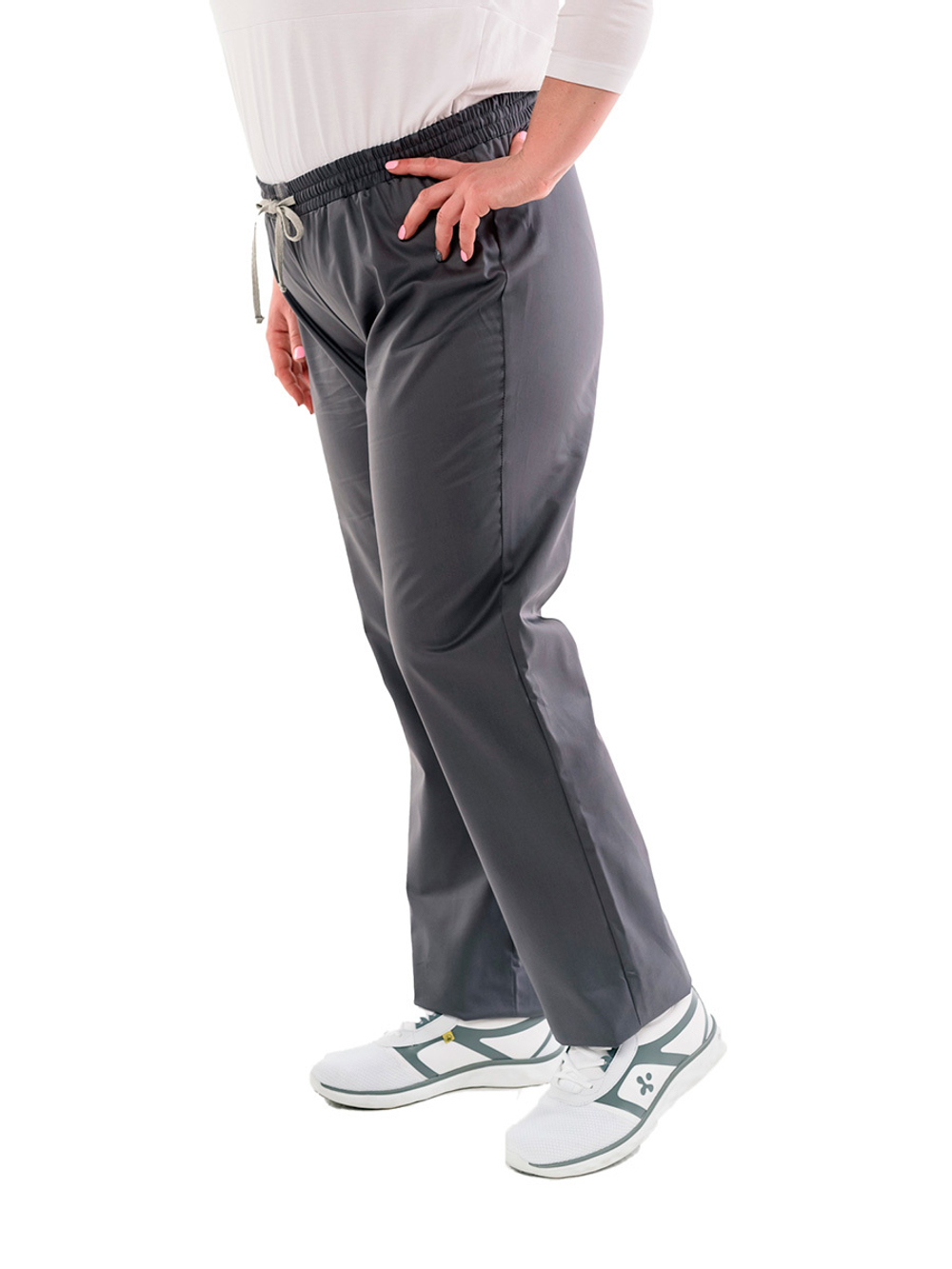 Брюки медицинские женские Доктор стиль Комфорт на резинке со шнурком, шоколад, 40