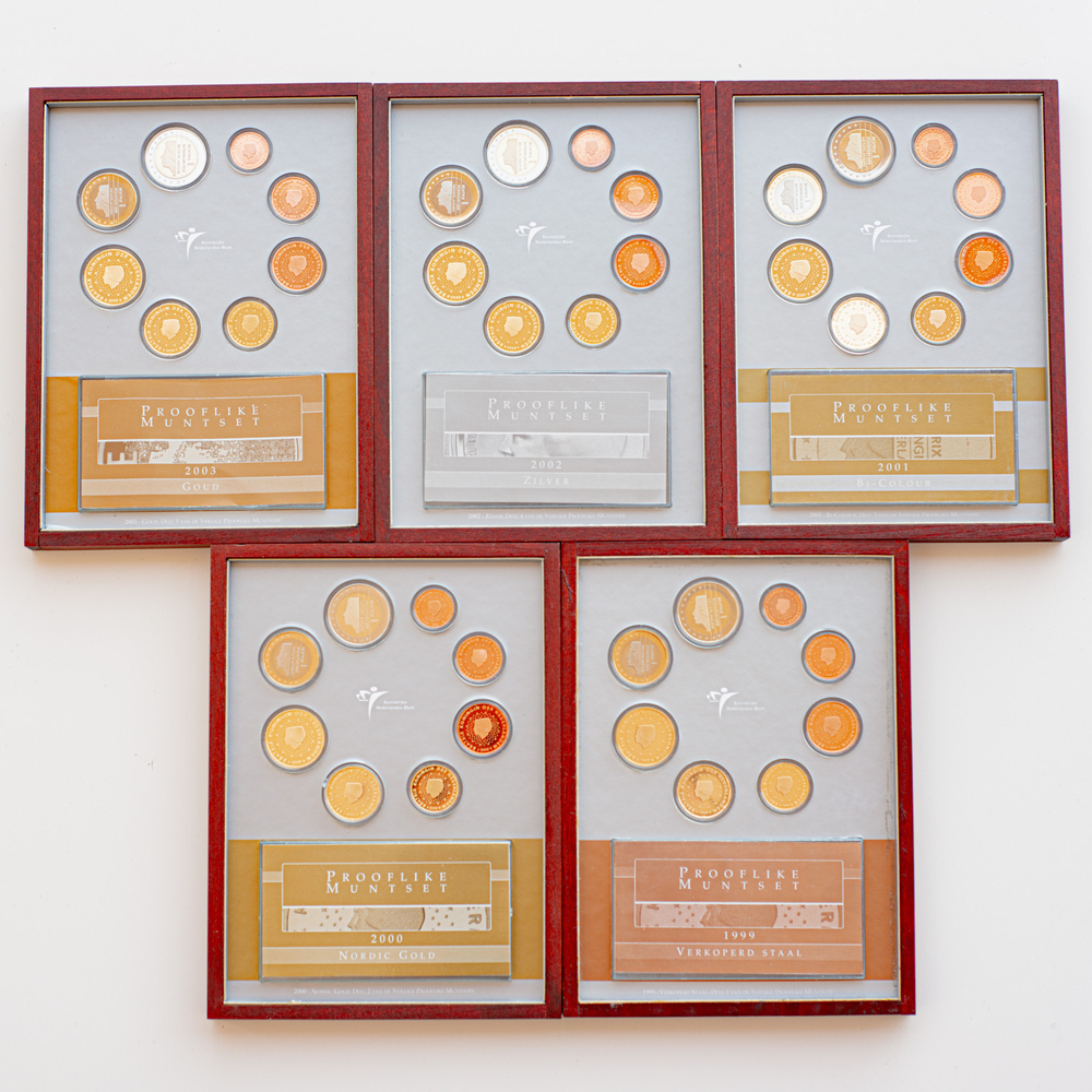 Netherlands 1999 - 2003 Prooflike Coin Sets
