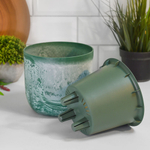 Кашпо Микрит 1л d150мм со вставкой, зеленый слайн