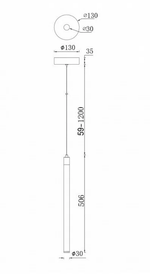 Потолочный светильник Technical Ray P021PL-L10MG3K, 10 Вт, золотой/белый
