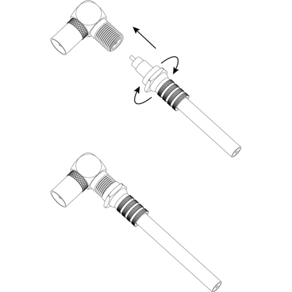 Переходник ЭРА SIMPLE гнездо F-штекер TV угловой упаковка 100 шт.