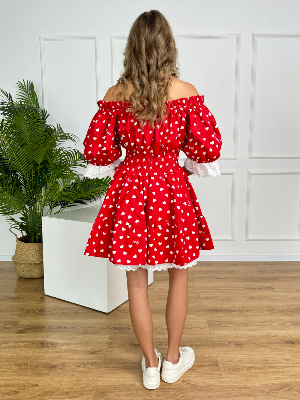Сарафан платье летнее для девочки "Сердца на красном"