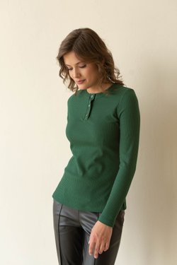 Лонгслив зеленый  из вискозы