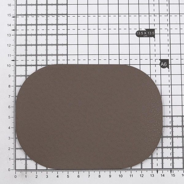 Заплатка термоклеевая кожа искусственная 100x140мм (серый (gray)), AZ05, 2 шт