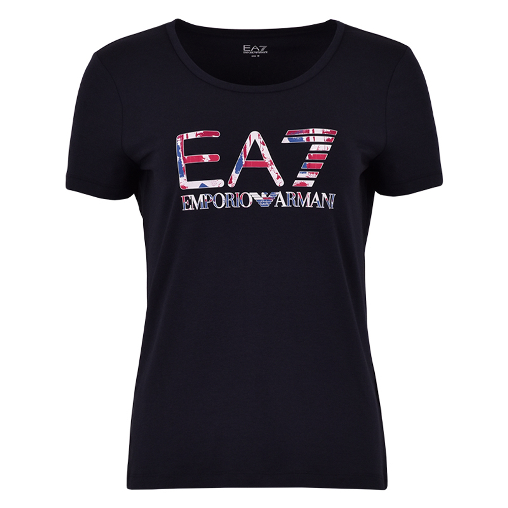 EA7 Women Jersey T Shirt navy blue 6GTT31 1554