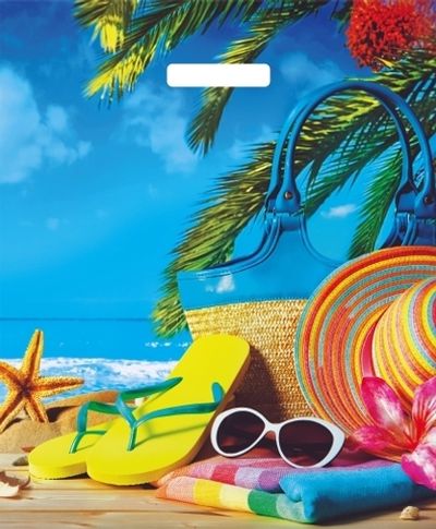 Пакеты с вырубной ручкой "Пляж" 38х45+3см, 60мкм (25/500шт)