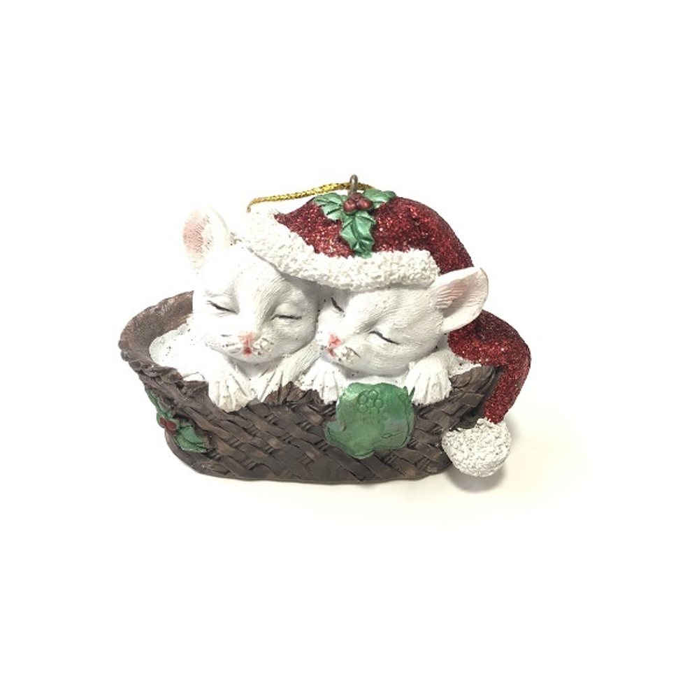 Кошки в корзинке, ёлочное украшение