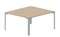 Составной стол на 2 рабочих места 138х156,6х75см (4 громмета)