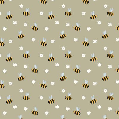 пчелки мелкие на зеленом фоне