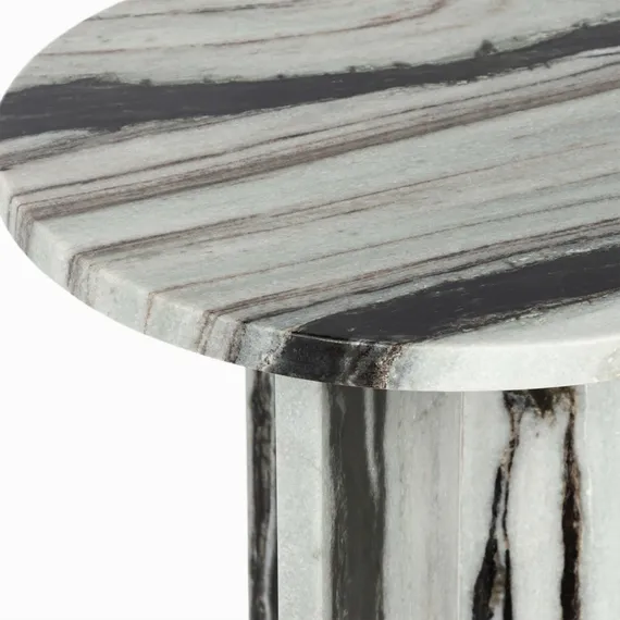 Кофейный стол Pia Ø41х41 см, черно-белый мрамор