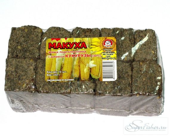 Макуха, жмых подсолнечника с добавкой кукурузы 30% (10 шт)