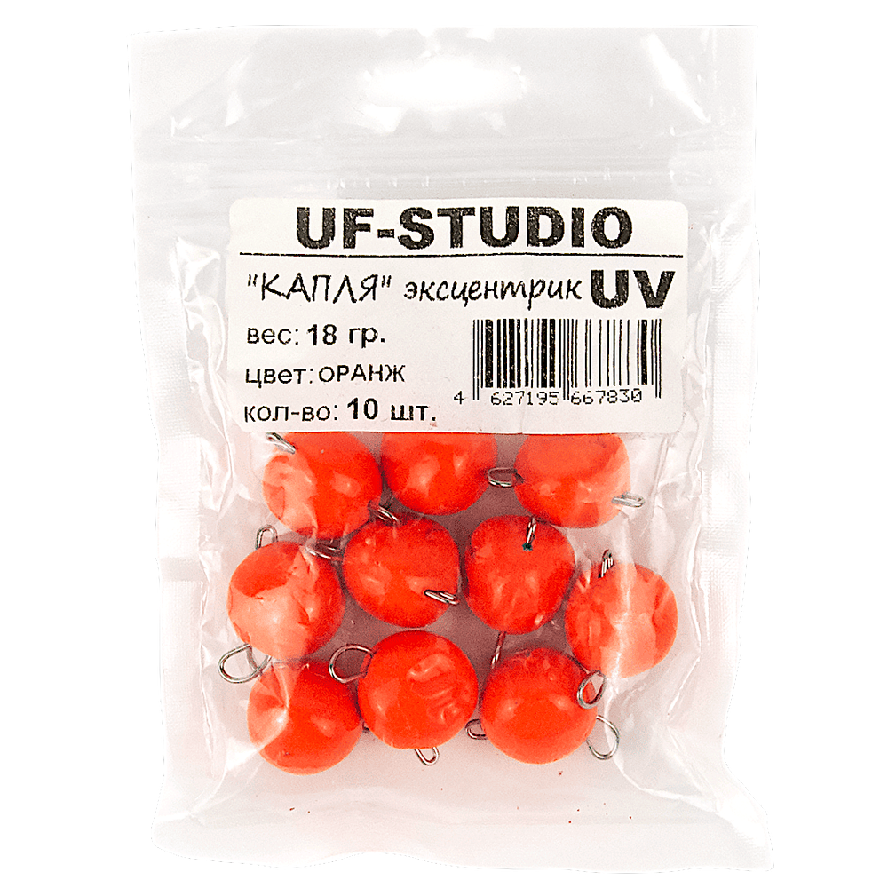 Груз Разборный Чебурашка UF Studio Капля-эксцентрик Оранжевый UV -