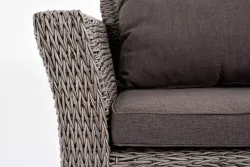 "Капучино сингл" лаунж-зона из искусственного ротанга (гиацинт), цвет серый