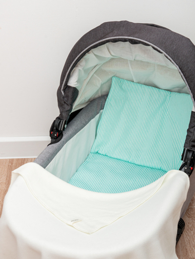 Комплект в коляску с пледом Зеленая полоска