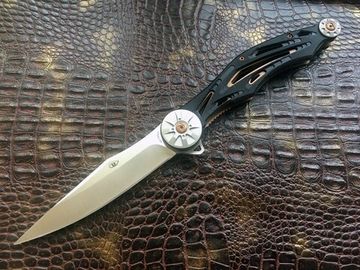 Складной нож Reptilian Мото c клинком из стали 9Cr18MoV, рукоять G10 / алюминий