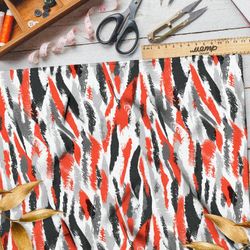 Ткань оксфорд 210 черно оранжевые полоски