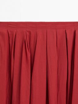 Massimo Dutti Длинная юбка из высокотехнологичной ткани с плиссировкой, красный