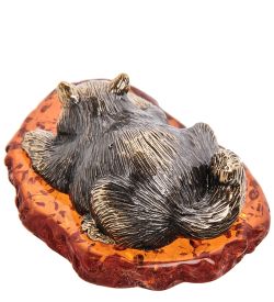 Народные промыслы AM-3103 Фигурка «Кот Тимоха» (латунь, янтарь)