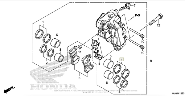 Honda Ремкомплект суппорта перед 06451-MEL-003