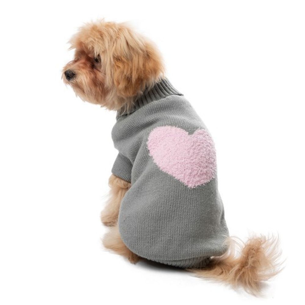 Gamma Свитер для животных "Сердечко" S, серый, дл.изделия по спине 25см