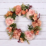 Цветы искусственные венок «Фантазия» 42см оранжевый