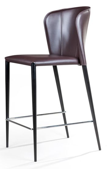 Стул полубарный Albert, кожа коричневый