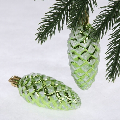 Ёлочные игрушки «Таинственное очарование» Шишки 9 см (набор 2шт), салатовый