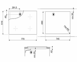 Электрическая варочная панель стеклокерамика SMEG SE385EMTB