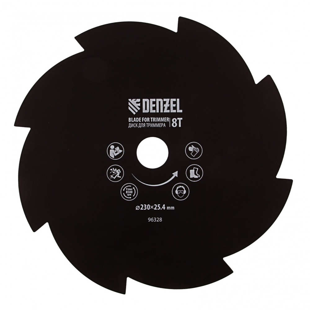 Диск для триммера, 230 х 25.4 мм, толщина 1.6 мм, 8 лезвий Denzel