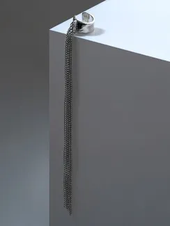 Серьга "Каффа" 4 цепочки, цвет серебро