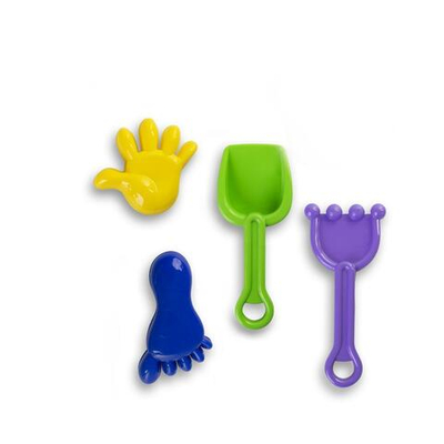 Песочный набор №19 совок, грабли, 2 формочки руки-ноги (АлексТойз)