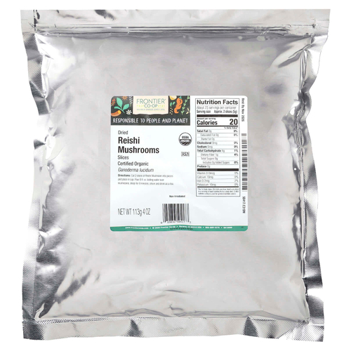 Frontier Co-op, Органические сушеные грибы рейши, ломтики, 113 г (4 унции)