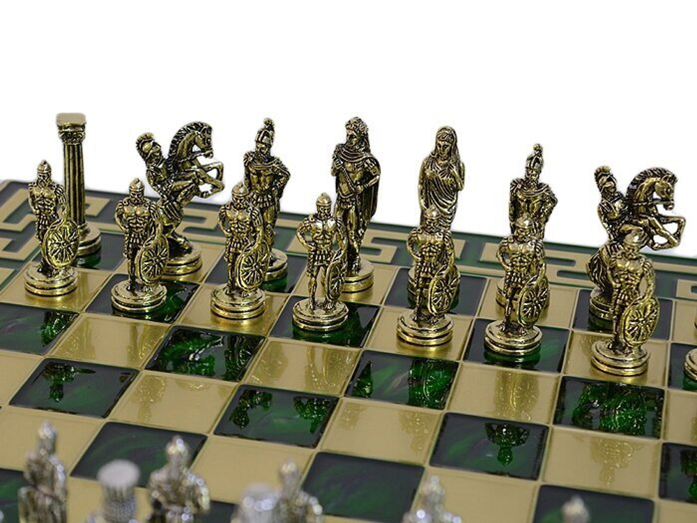 Шахматный набор "Александр Македонский" металлическая доска 38х38 см, фигуры золото-серебро