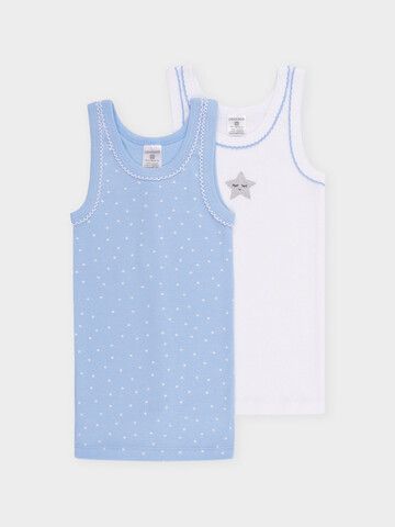 набор майка  для девочки  К 1181-2уп/белый,небесно-голубой,звездочки