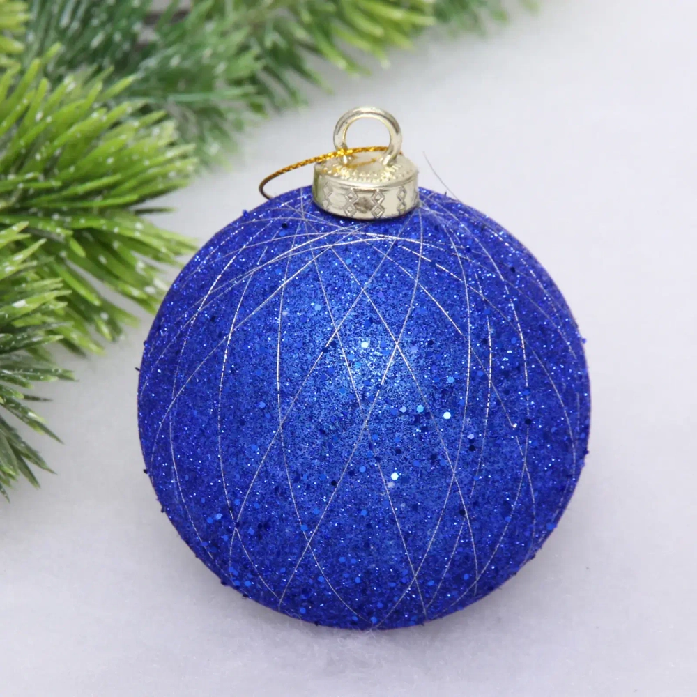Новогодний шар «Сияние» 8 см, Сапфир
