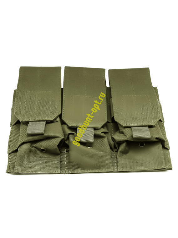 Тактический военный закрытый подсумок под 3 магазина Олива