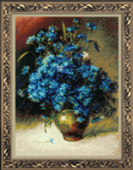 "Васильки"по мотивам картины И.Левитана-1772 вышивка